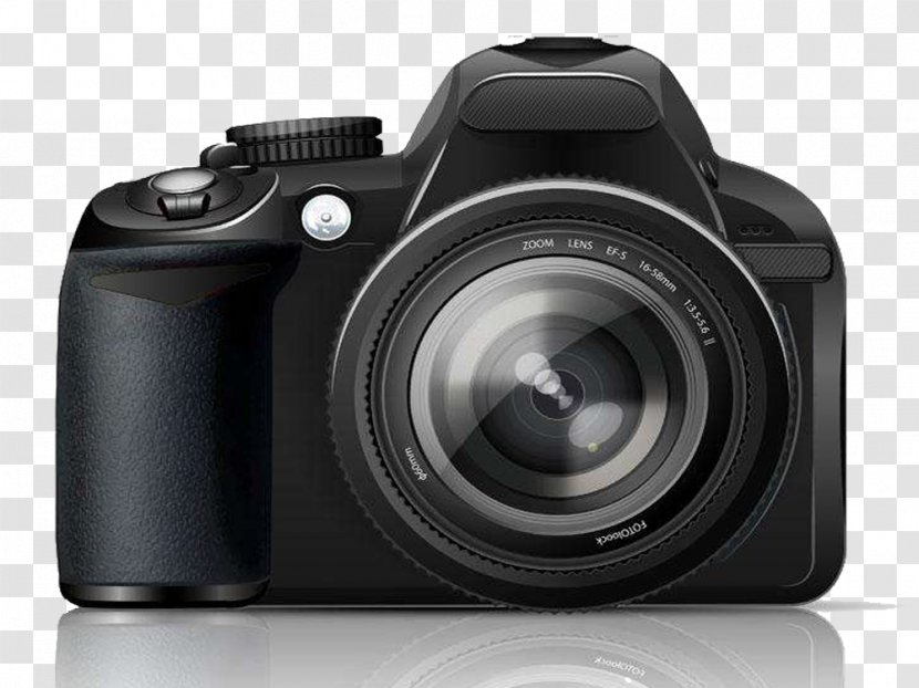 Digital Camera Single-lens Reflex Photography - Slr - Black Screen Transparent PNG