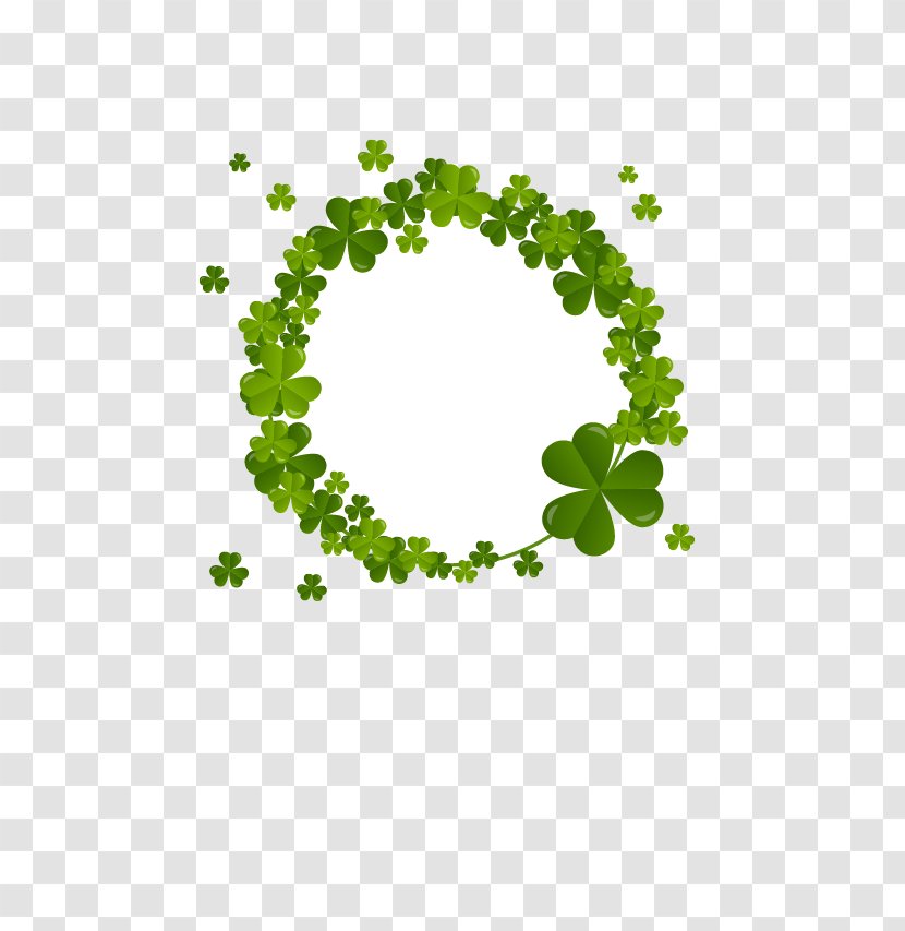 Four-leaf Clover Shamrock Saint Patricks Day - Point - Wreath Transparent PNG