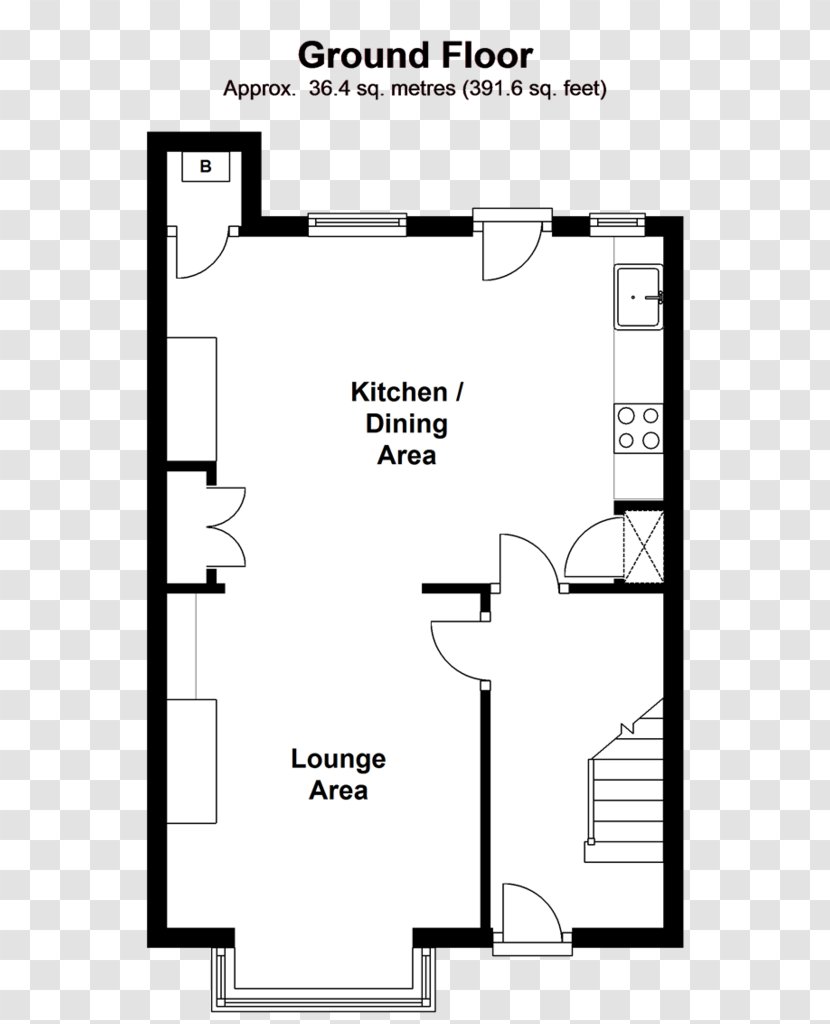 Terraced House Floor Plan Open Apartment - Drawing Transparent PNG