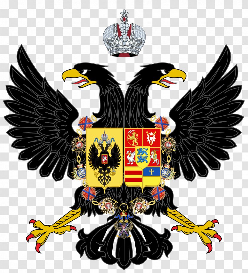 Double-headed Eagle Byzantine Empire Clip Art - Coat Of Arms Russia - Romanov Family Crest Transparent PNG