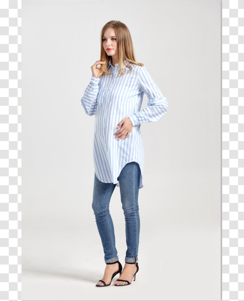 Jeans T-shirt Blouse Sleeve Maternity Clothing Transparent PNG