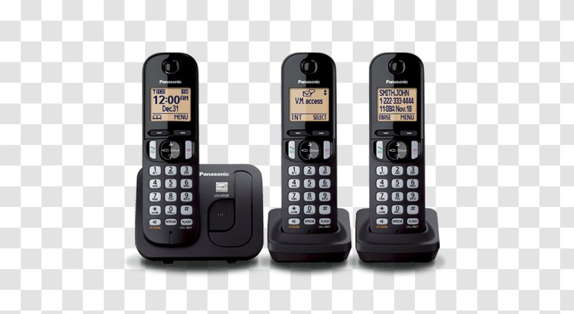 Cordless Telephone Panasonic Handset Digital Enhanced Telecommunications - Telephony - Kxtgf34 Transparent PNG