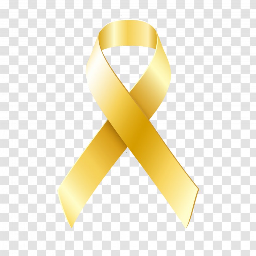 Yellow Ribbon Font - Cancer Transparent PNG