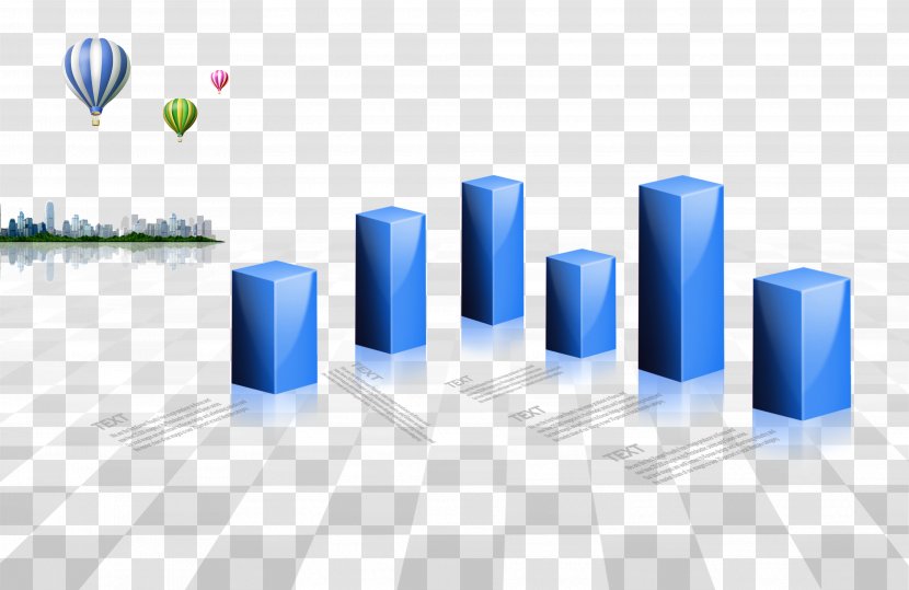 Big Data Analysis Chart Diagram - Brand - Three-dimensional Rectangular Blue Background Transparent PNG