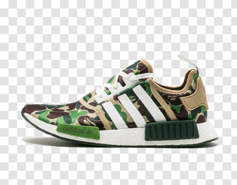 Bape X NMD R1 Adidas Primeknit ‘Footwear Sneakers Nmd Bathing Ape Green Camo Camouflage Ba7326 Us Size 5 Transparent PNG