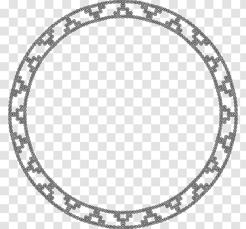 Celtic Knot Drawing Clip Art - Black And White - Ornamental Frame Transparent PNG