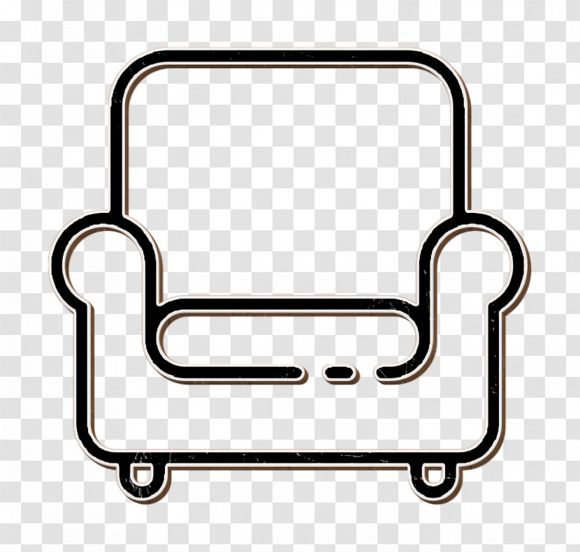 Linear Detailed Travel Elements Icon Chair Icon Armchair Icon Transparent PNG