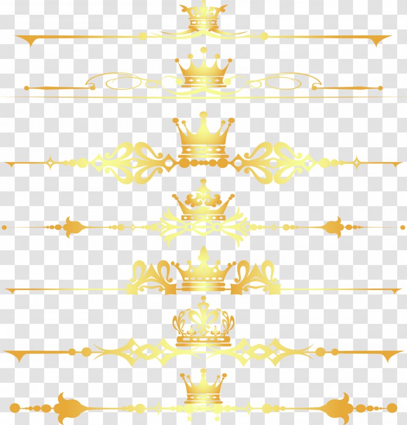 Metallic Crown Separator - Symmetry - Calligraphy Transparent PNG