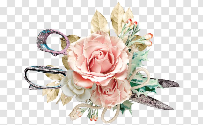 Garden Roses Paper Floral Design Decoupage Clip Art - Scrapbooking - Flower Transparent PNG