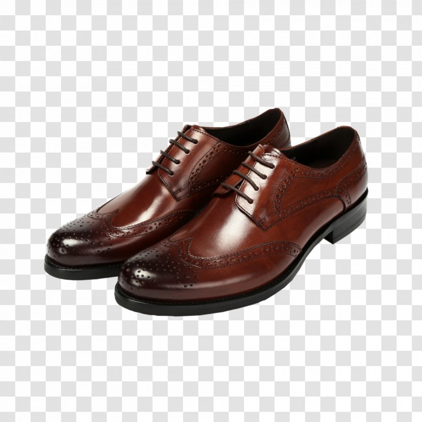 Slipper Dress Shoe Brogue Oxford - Brown - Genuine Leather Transparent PNG