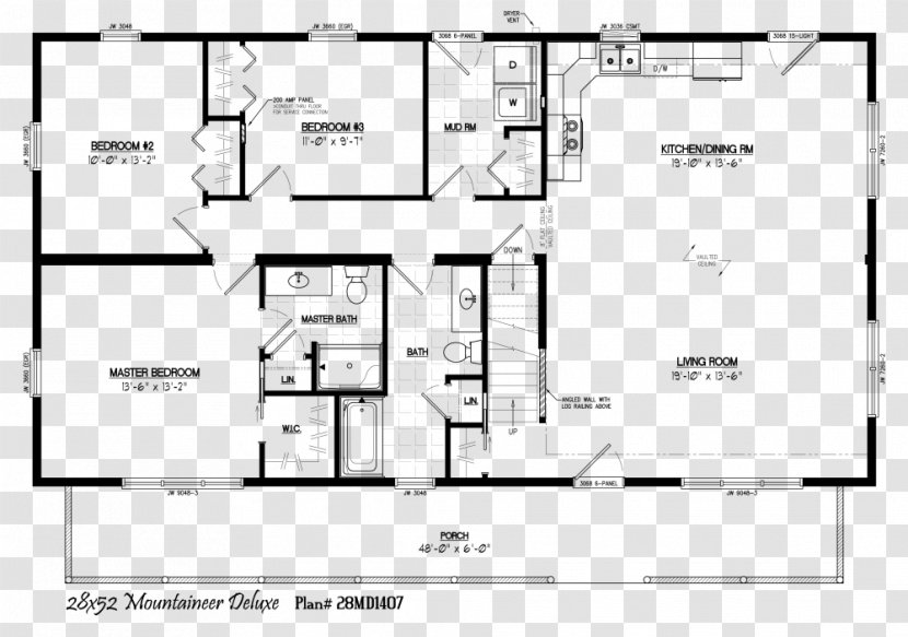 Log Cabin House Plan Floor - Area - Mountaineer Transparent PNG