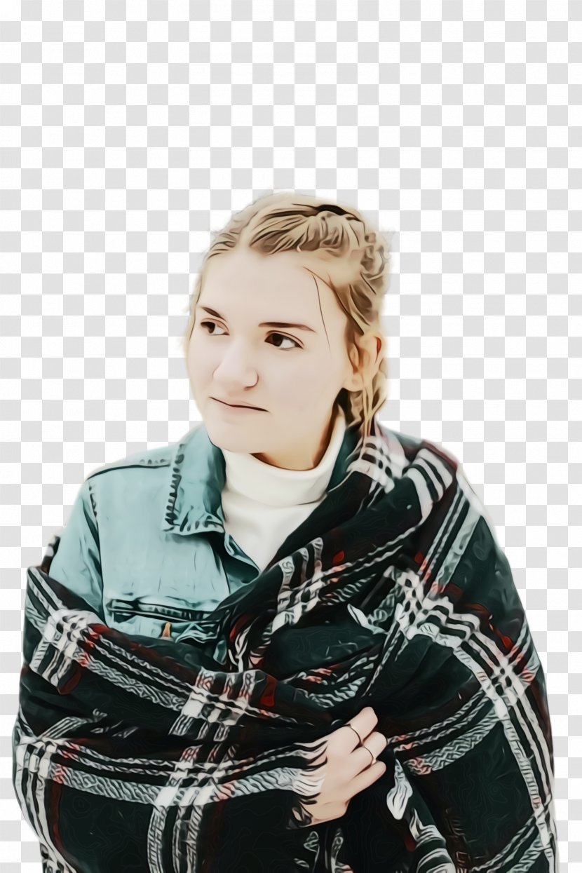 Winter Girl - Plaid Textile Transparent PNG