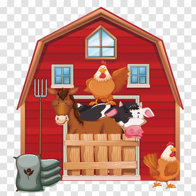 Cattle Silo Farm Barn Clip Art - Ranch - Vector Red House Transparent PNG
