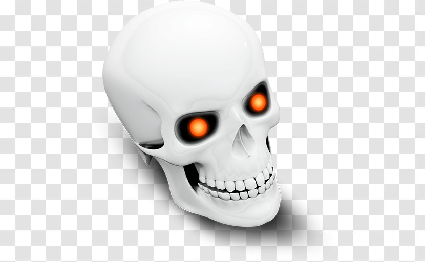 Skin Icon - Jaw - 3D Skull Eyes Lit Transparent PNG