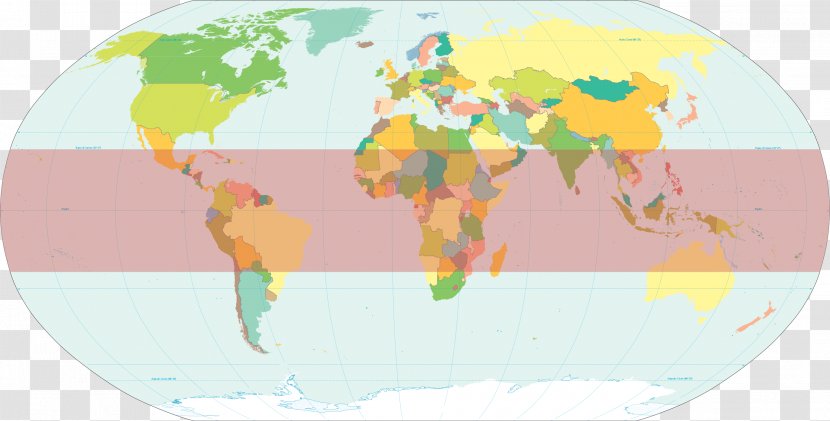 Tropics Southern Hemisphere Northern Tropical Rainforest Tropic Of Cancer - World Map Transparent PNG