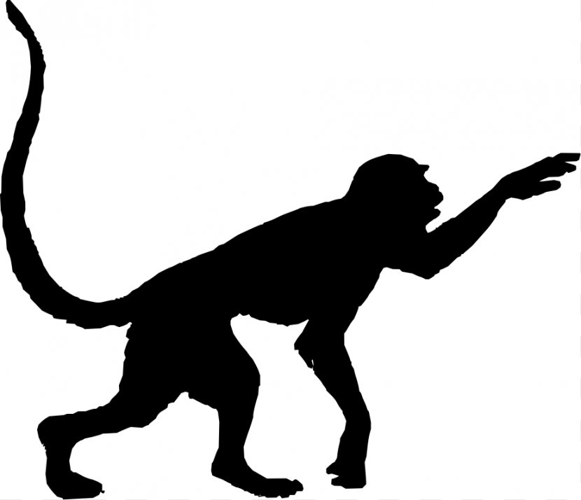 Red-faced Spider Monkey Silhouette Clip Art - Shadow Transparent PNG
