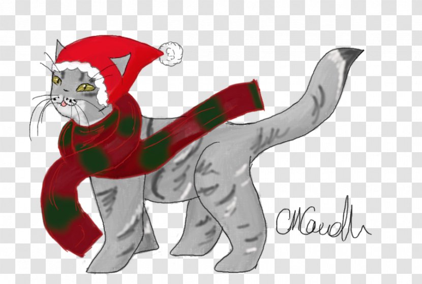 Cat Christmas Ornament Cartoon Tail - Like Mammal Transparent PNG