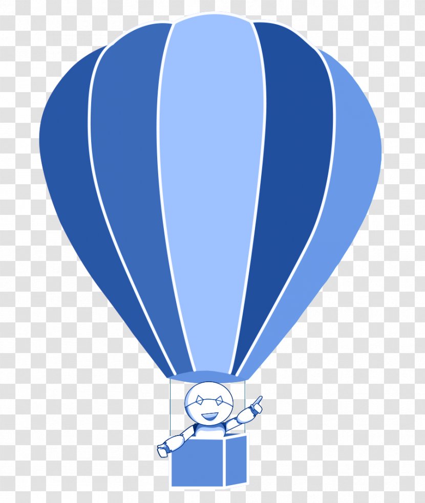 Hot Air Balloon Line Font - Blue Transparent PNG