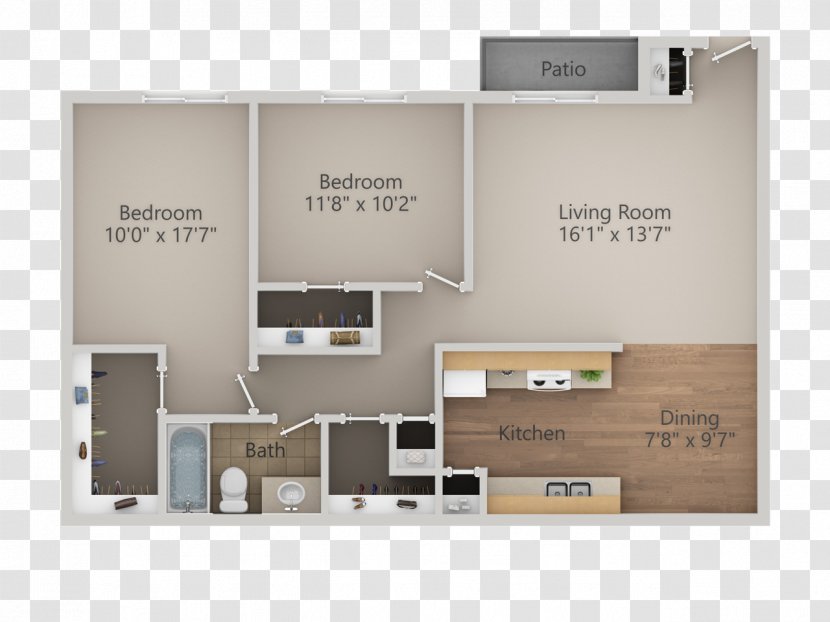 Courtyard At Central Park Apartments House Floor Plan Renting - Apartment Transparent PNG