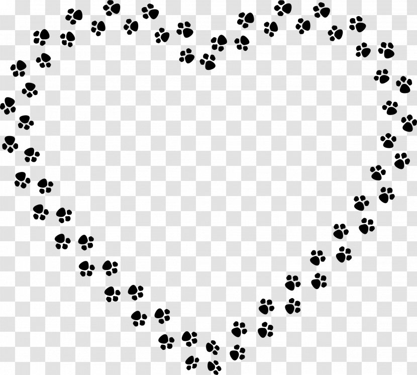Dog Puppy Cat Paw Clip Art - Black And White - Footprints Transparent PNG