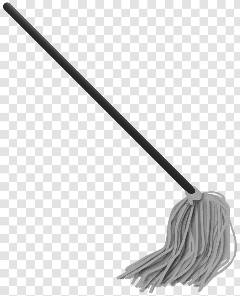 Mop Cleaning Tool Vacuum Cleaner Clip Art - Black - Line Drawing Transparent PNG