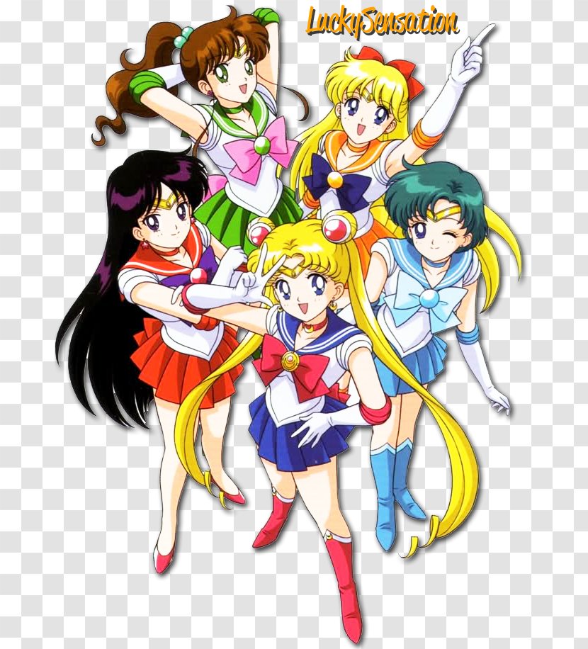 Sailor Moon Jupiter Mercury Venus Senshi - Heart Transparent PNG