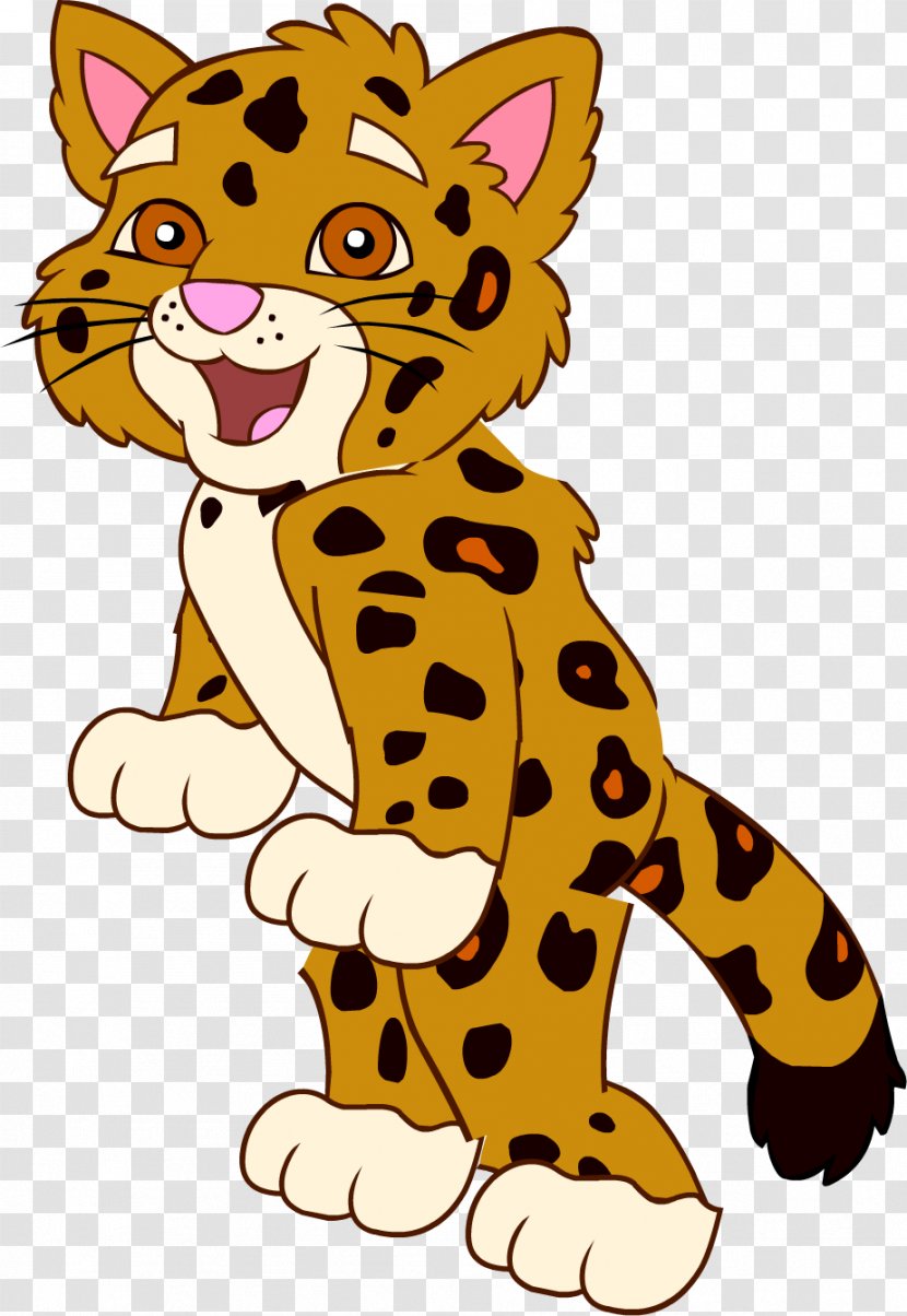 Sumatran Tiger Cat Cartoon Clip Art - Small To Medium Sized Cats - Leopard Transparent PNG