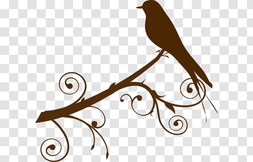 Bird Branch Clip Art - Silhouette - Mockingbird Cliparts Transparent PNG