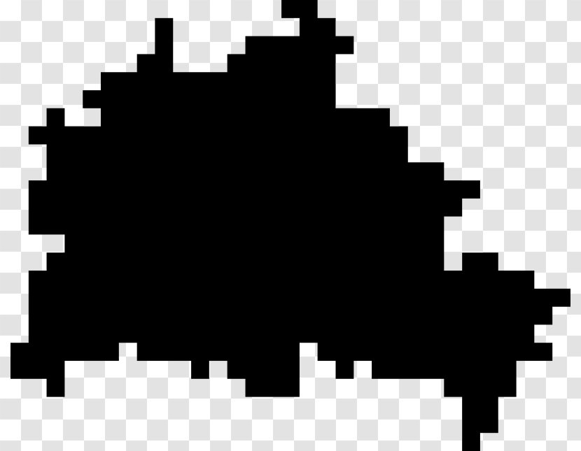Berlin Pixel Art Clip - Silhouette - Black And White Transparent PNG