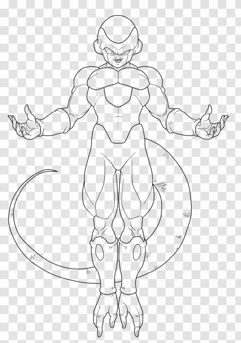 Frieza Goku Cell Line Art Sketch - Frame Transparent PNG