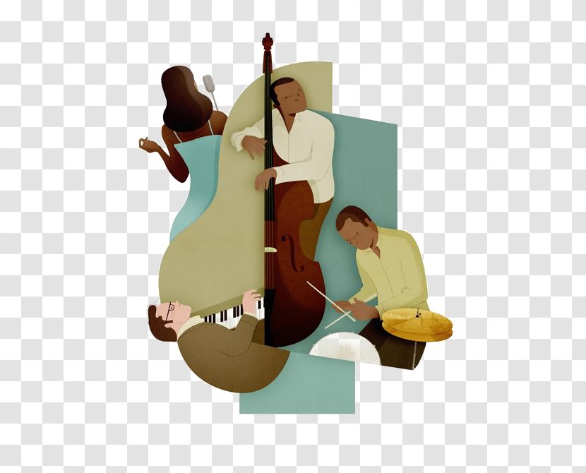 Cello Double Bass Modern Jazz Quartet Musician - Silhouette - Band Transparent PNG