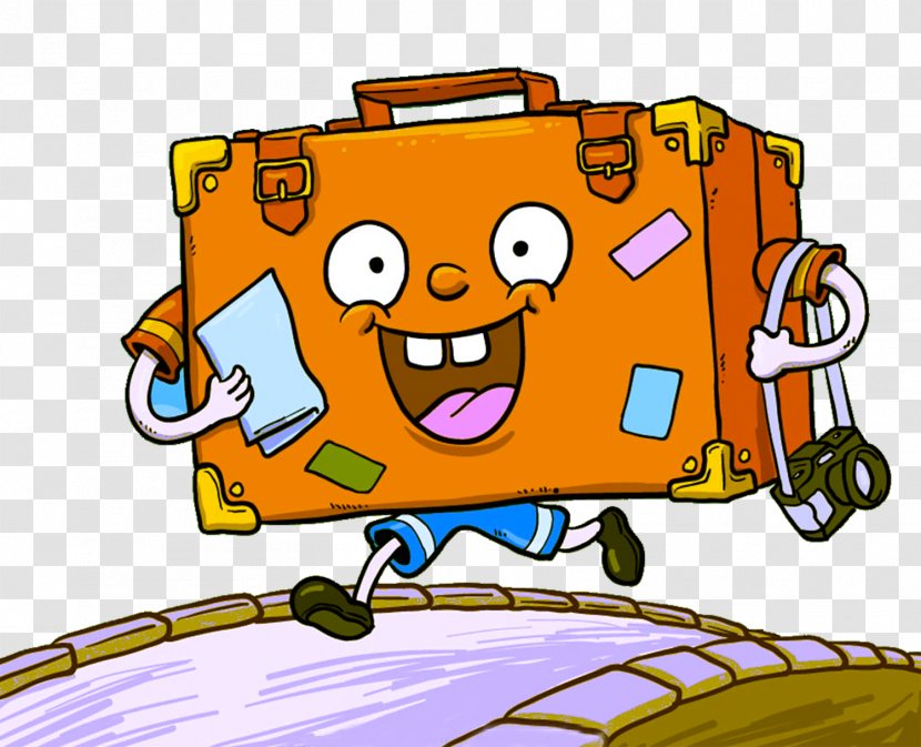 Travel Cartoon Suitcase - Vehicle - Hand-painted Luggage Transparent PNG
