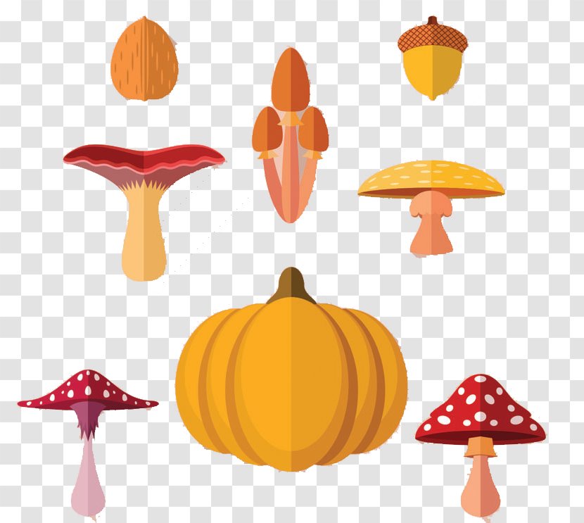 Autumn Poster Plant - Pixel - Vector Mushrooms Squash Transparent PNG