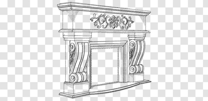 Drawing Perspective Fireplace - Tree - Chimney Transparent PNG