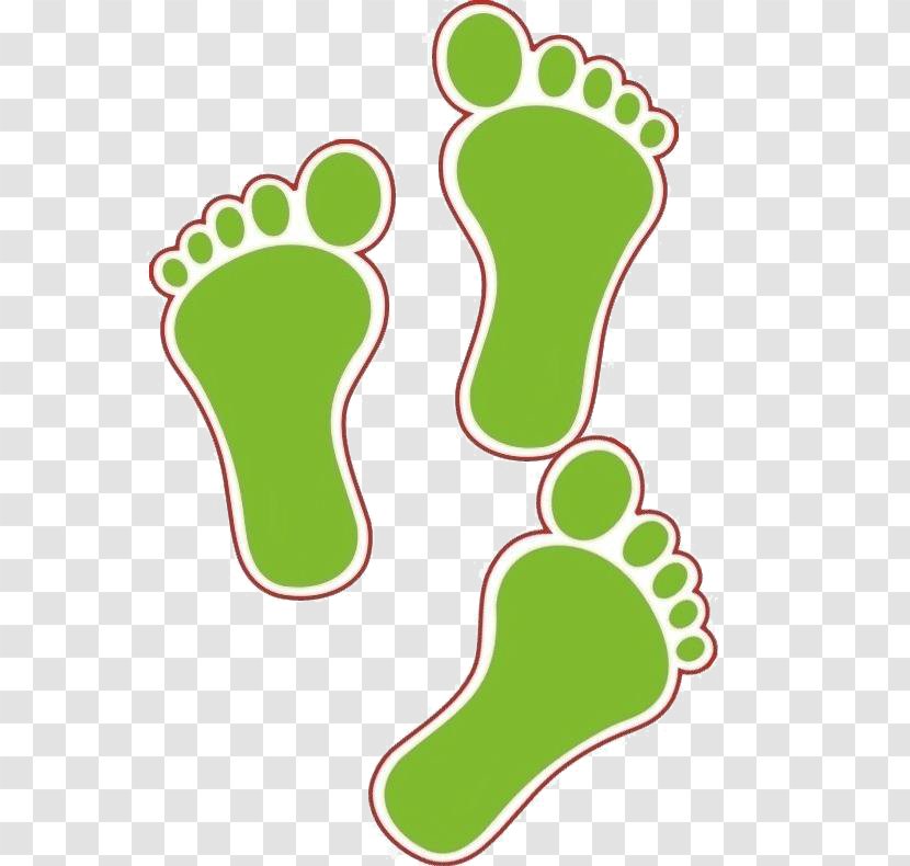 Cartoon - Area - Green Footprints Transparent PNG