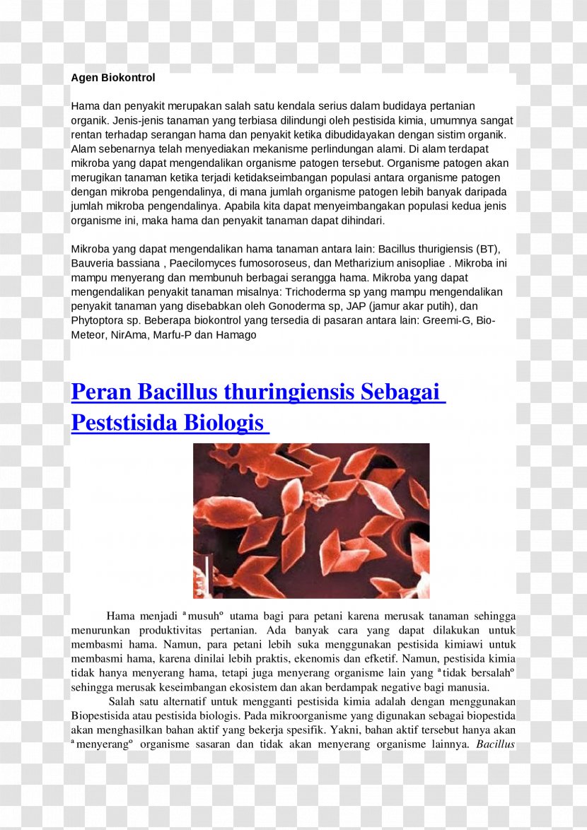 Bacillus Thuringiensis Font - Text - Design Transparent PNG