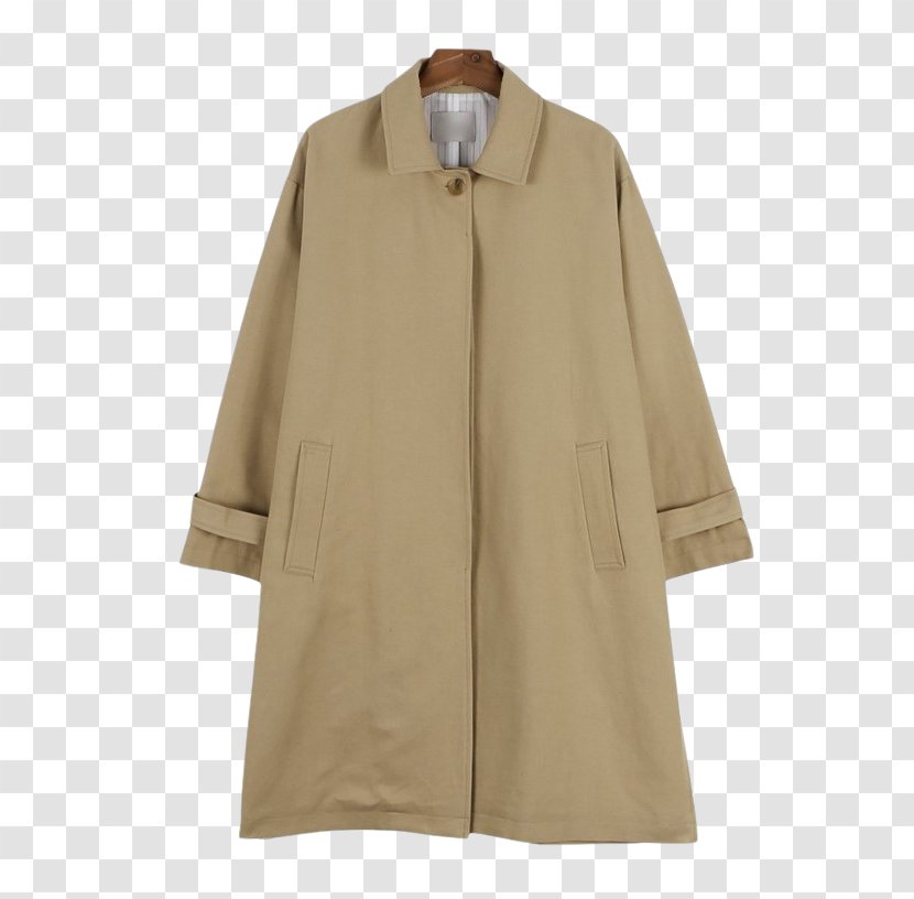 Overcoat Khaki Trench Coat - Sleeve Transparent PNG