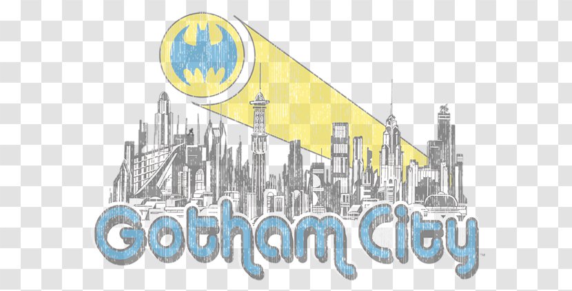 Batman Gotham City Brand T-shirt Bat-Signal - Diagram - Gotham-city Transparent PNG