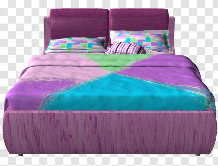 Bed Frame Sheets Mattress Purple - Magenta Transparent PNG