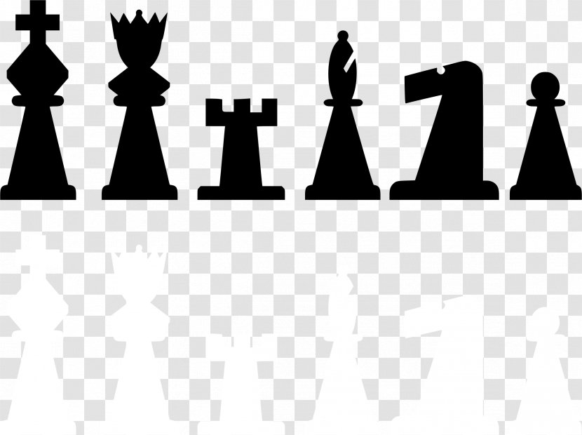 Chess Piece Knight Queen Clip Art - Black And White Transparent PNG