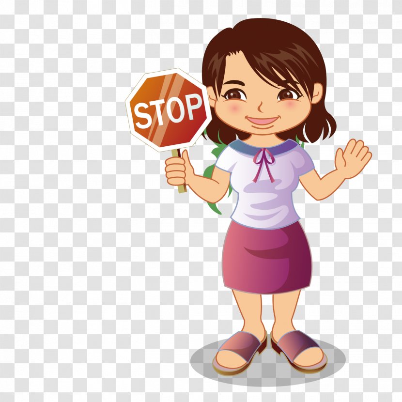 Clip Art - Flower - Holding A Woman Who Stops The Card Transparent PNG