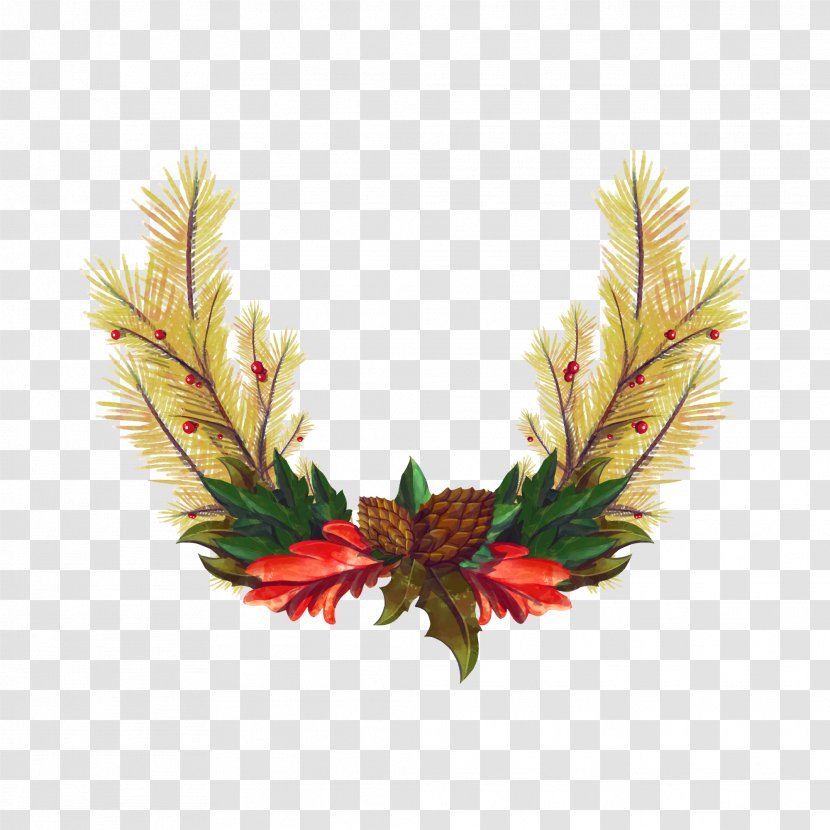 Christmas Wreath Garland Euclidean Vector - Joulukukka Transparent PNG