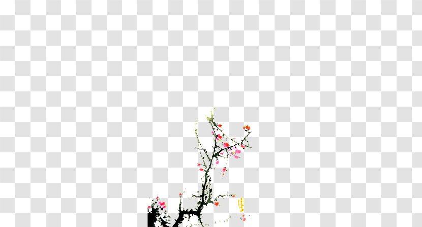 Plum Blossom Wallpaper - Painting - Ink Transparent PNG