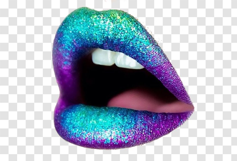 Lipstick Cosmetics Glitter Art - Lip Gloss - Violet Color Starlight Mermaid Kyi Transparent PNG