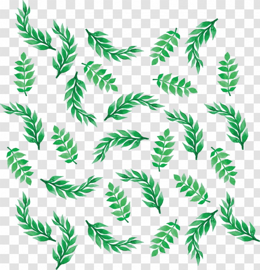 Napkin Paper Leaf Pattern - Color - Emerald Green Leaves Transparent PNG