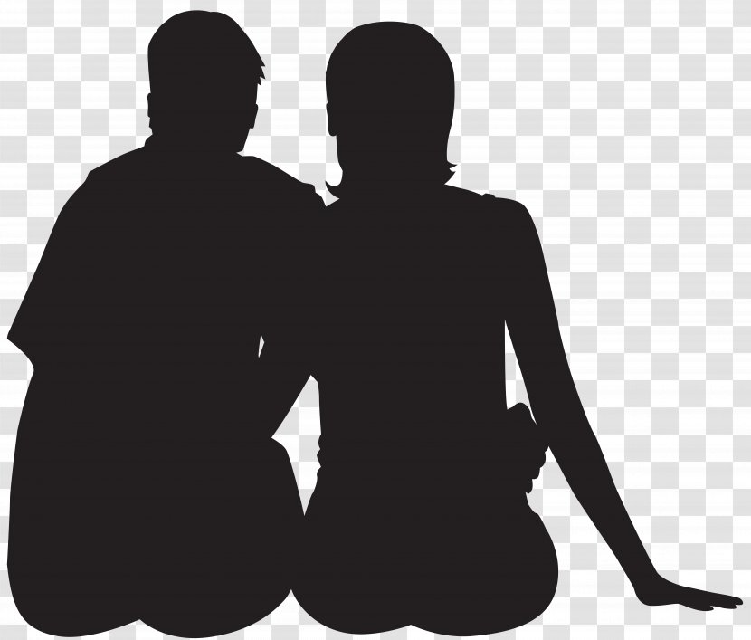 Silhouette Clip Art - Sitting Couple Image Transparent PNG