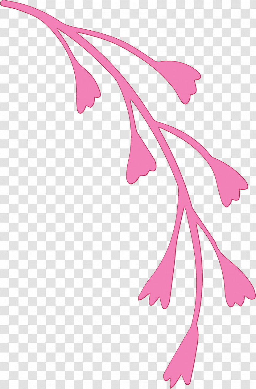 Plant Stem Leaf Character Pink M Line Transparent PNG