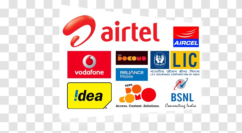 Service India Mobile Phones Bharti Airtel Idea Cellular - All Recharge Logo Transparent PNG