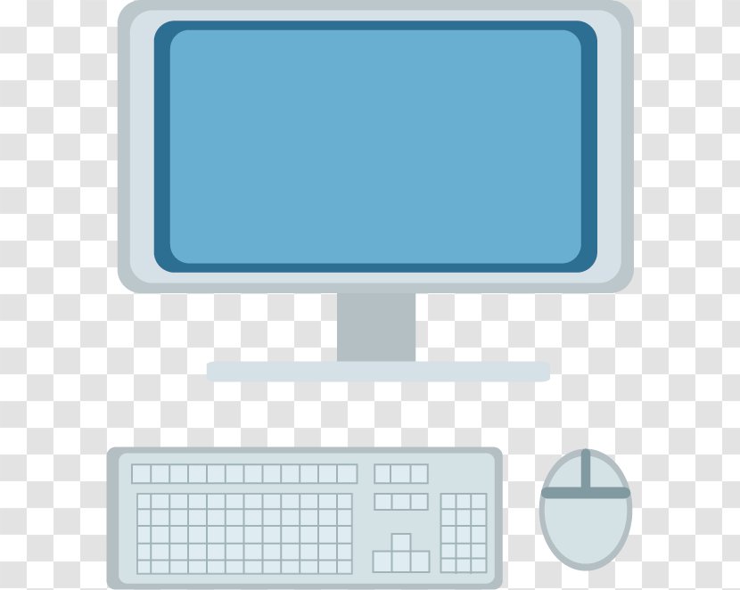Computer Mouse Keyboard Desk - Vector Flat Transparent PNG