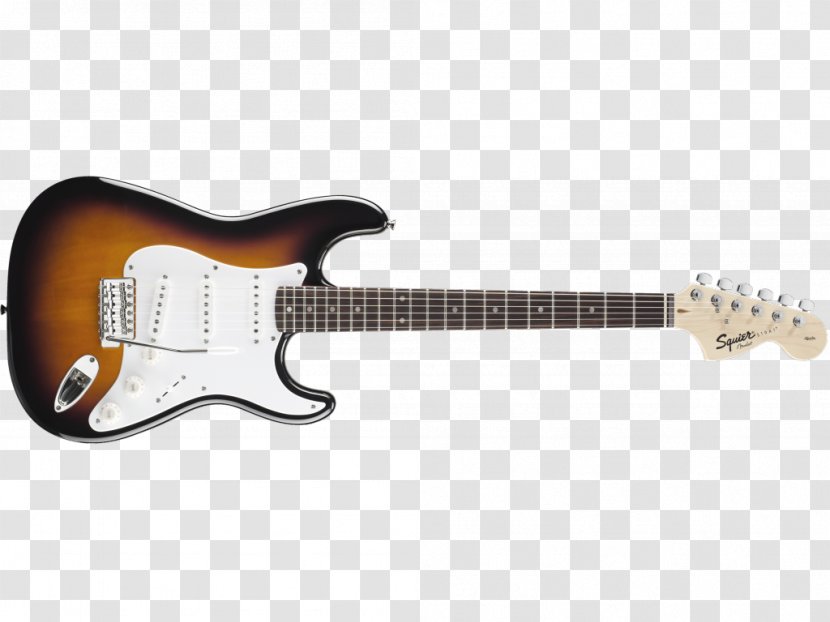 Fender Stratocaster Squier Affinity Electric Guitar Sunburst - Fingerboard Transparent PNG